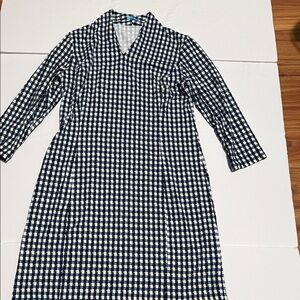 J. McLaughlin Navy and Cream Patterned Dress